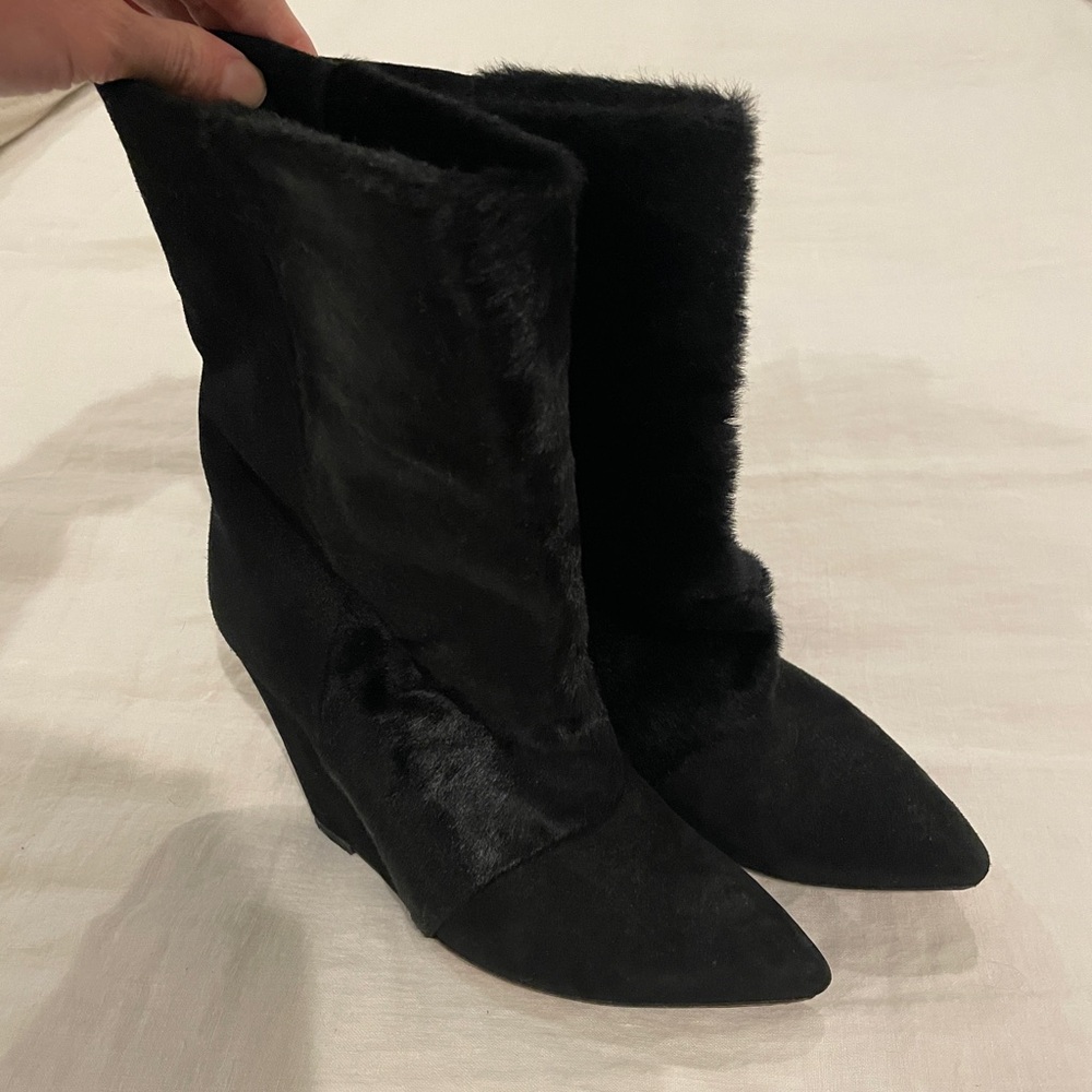 Isabel Marant suede and hair on hide Black Women's Boots